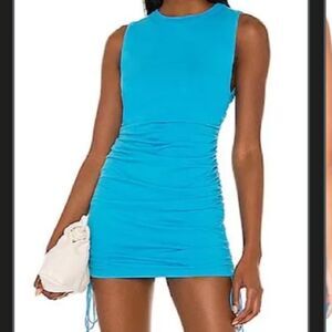 New cotton citizen bright blue side string sleeveless mini dress
